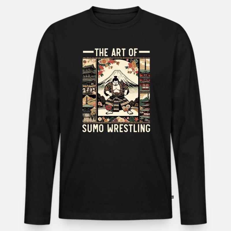 Sumo-Ringer Japanisches Ringen Sumo-Ringen - Männer Premium Bio Langarmshirt - Schwarz