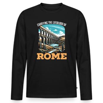 Roman Aqueducts Roman Engineering Ancient Rome - Men's Premium Organic Long Sleeve Shirt - black - Front - Nico (187cm)