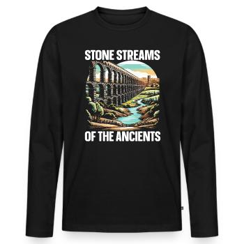 Roman Aqueducts Roman Engineering Ancient Rome - Men's Premium Organic Long Sleeve Shirt - black - Front - Nico (187cm)