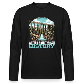 Roman Aqueducts Roman Engineering Ancient Rome - Men's Premium Organic Long Sleeve Shirt - black - Front - Nico (187cm)