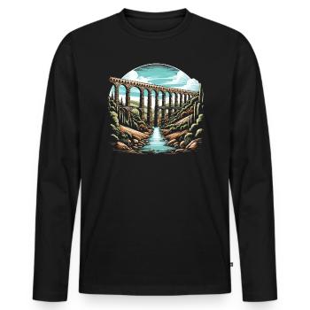 Roman Aqueducts Roman Engineering Ancient Rome - Men's Premium Organic Long Sleeve Shirt - black - Front - Nico (187cm)
