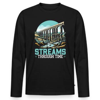 Roman Aqueducts Roman Engineering Ancient Rome - Men's Premium Organic Long Sleeve Shirt - black - Front - Nico (187cm)