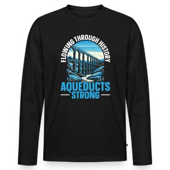 Roman Aqueducts Roman Engineering Ancient Rome - Men's Premium Organic Long Sleeve Shirt - black - Front - Nico (187cm)