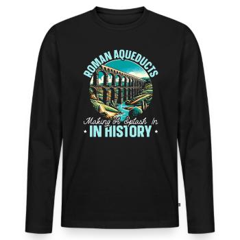 Roman Aqueducts Roman Engineering Ancient Rome - Men's Premium Organic Long Sleeve Shirt - black - Front - Nico (187cm)