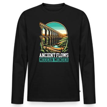 Roman Aqueducts Roman Engineering Ancient Rome - Men's Premium Organic Long Sleeve Shirt - black - Front - Nico (187cm)