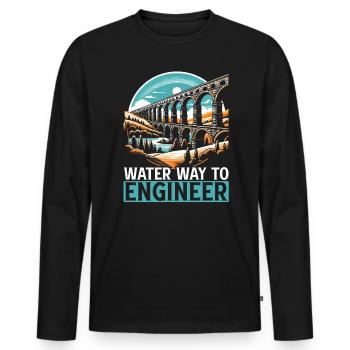 Roman Aqueducts Roman Engineering Ancient Rome - Men's Premium Organic Long Sleeve Shirt - black - Front - Nico (187cm)