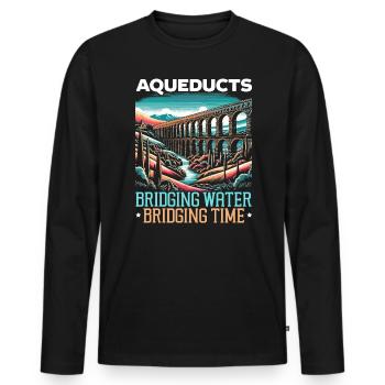 Roman Aqueducts Roman Engineering Ancient Rome - Men's Premium Organic Long Sleeve Shirt - black - Front - Nico (187cm)