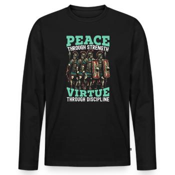 Roman Legionnaires Ancient Rome Roman Empire - Men's Premium Organic Long Sleeve Shirt - black - Front - Nico (187cm)