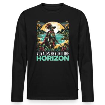 Spanish Conquistador Colonizer Explorer Spain - Men's Premium Organic Long Sleeve Shirt - black - Front - Nico (187cm)