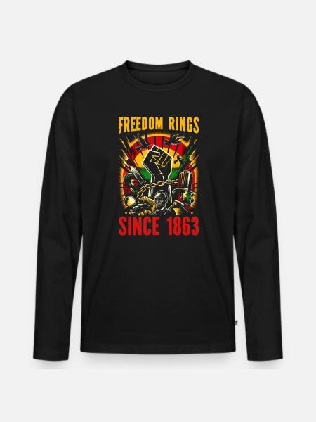 Proclamation d’émancipation African Juneteenth - T-shirt manches longues Premium bio Homme - noir