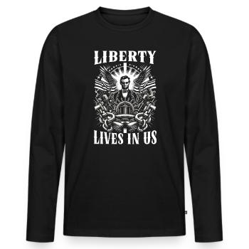 Proclamation d’émancipation African Juneteenth - T-shirt manches longues Premium bio Homme - noir - Devant - Nico (187cm)