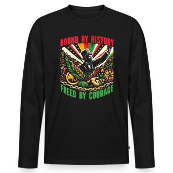 Emancipation Proclamation African Juneteenth - Men's Premium Organic Long Sleeve Shirt - black - Front - Nico (187cm)