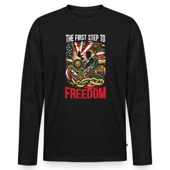 Proclamation d’émancipation African Juneteenth - T-shirt manches longues Premium bio Homme - noir - Devant - Nico (187cm)