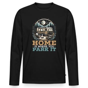 Mobile Home Motorhome Trailer Park Rolling Home - Men's Premium Organic Long Sleeve Shirt - black - Front - Nico (187cm)