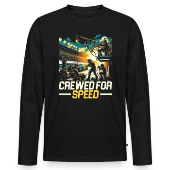 Pit Crew Course de voitures Course Piste de course Sport automobile - T-shirt manches longues Premium bio Homme - noir - Devant - Nico (187cm)