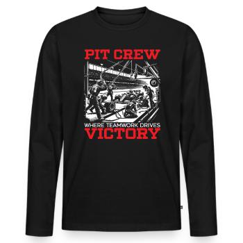 Pit Crew Course de voitures Course Piste de course Sport automobile - T-shirt manches longues Premium bio Homme - noir - Devant - Nico (187cm)