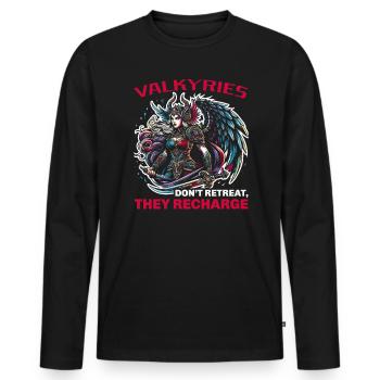 Valkyrie Warrior Odin Valkyrja Mythologie nordique - T-shirt manches longues Premium bio Homme - noir - Devant - Nico (187cm)