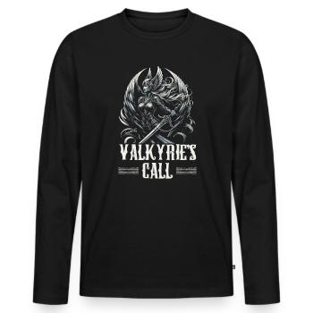 Valkyrie Warrior Odin Valkyrja Mythologie nordique - T-shirt manches longues Premium bio Homme - noir - Devant - Nico (187cm)