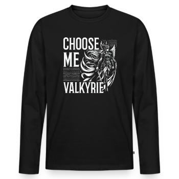 Valkyrie Warrior Odin Valkyrja Mythologie nordique - T-shirt manches longues Premium bio Homme - noir - Devant - Nico (187cm)