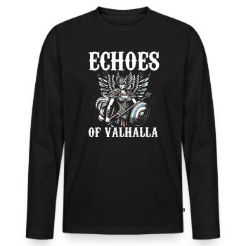 Valkyrie Warrior Odin Valkyrja Mythologie nordique - T-shirt manches longues Premium bio Homme - noir - Devant - Nico (187cm)