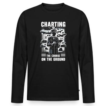Coordinatrice de la logistique aéroportuaire Aviation Airport - T-shirt manches longues Premium bio Homme - noir - Devant - Nico (187cm)