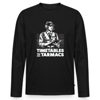 Koordinator Flughafenlogistik Aviation Airport - Männer Premium Bio Langarmshirt - Schwarz - Vorne - Nico (187cm)