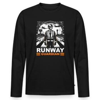 Flughafensicherheitsbeauftragter Luftfahrt Flughafen-Jobs - Männer Premium Bio Langarmshirt - Schwarz - Vorne - Nico (187cm)
