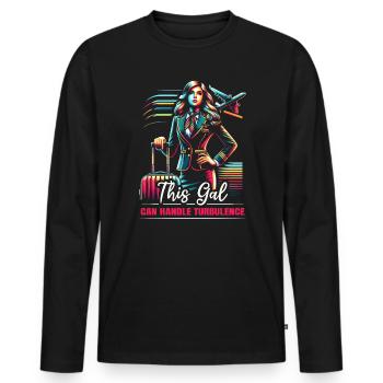 Hôtesse de l’air Personnel navigant Aviation Hôtesse de l’air - T-shirt manches longues Premium bio Homme - noir - Devant - Nico (187cm)