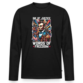 Emancipation Proclamation Black Pride Juneteenth - Men's Premium Organic Long Sleeve Shirt - black - Front - Nico (187cm)