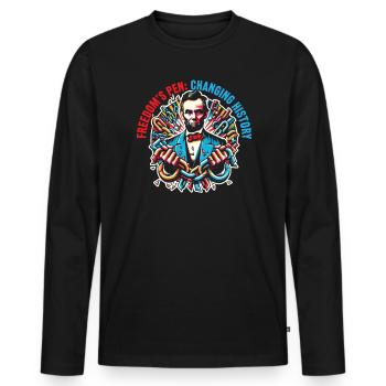 Emancipation Proclamation Black Pride Juneteenth - Men's Premium Organic Long Sleeve Shirt - black - Front - Nico (187cm)
