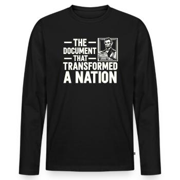 Proclamation d’émancipation Black Pride Juneteenth - T-shirt manches longues Premium bio Homme - noir - Devant - Nico (187cm)