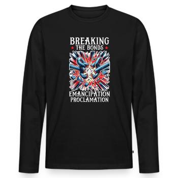 Proclamation d’émancipation Black Pride Juneteenth - T-shirt manches longues Premium bio Homme - noir - Devant - Nico (187cm)