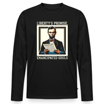 Proclamation d’émancipation Black Pride Juneteenth - T-shirt manches longues Premium bio Homme - noir - Devant - Nico (187cm)