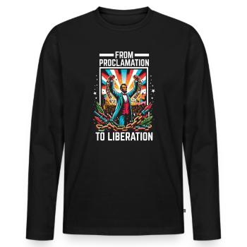 Proclamation d’émancipation Black Pride Juneteenth - T-shirt manches longues Premium bio Homme - noir - Devant - Nico (187cm)
