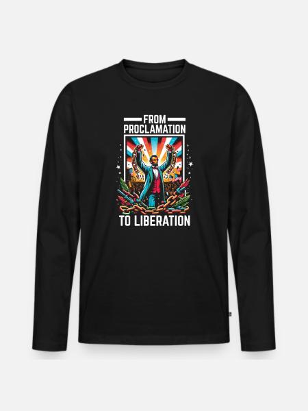 Emanzipationsproklamation Black Pride Juneteenth - Männer Premium Bio Langarmshirt - Schwarz
