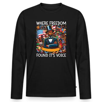 Emancipation Proclamation Black Pride Juneteenth - Men's Premium Organic Long Sleeve Shirt - black - Front - Nico (187cm)