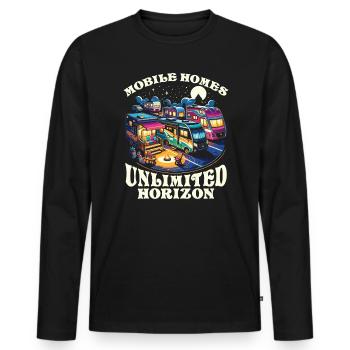 Mobile Home Motorhome Trailer Park Rolling Home - Men's Premium Organic Long Sleeve Shirt - black - Front - Nico (187cm)