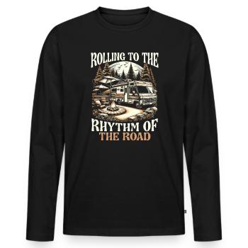 Mobile Home Motorhome Trailer Park Rolling Home - Men's Premium Organic Long Sleeve Shirt - black - Front - Nico (187cm)