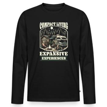 Mobile Home Motorhome Trailer Park Rolling Home - Men's Premium Organic Long Sleeve Shirt - black - Front - Nico (187cm)