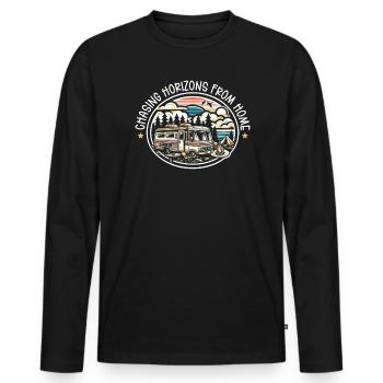 Mobile Home Motorhome Trailer Park Rolling Home - Men's Premium Organic Long Sleeve Shirt - black - Front - Nico (187cm)