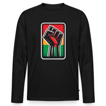 Pan-africanism African American Black People - Men's Premium Organic Long Sleeve Shirt - black - Front - Nico (187cm)