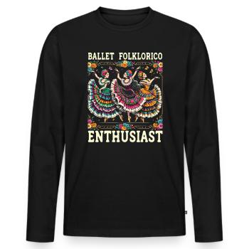 Ballett Folklorico Tänzerin Mexiko Mexikanischer Tanz - Männer Premium Bio Langarmshirt - Schwarz - Vorne - Nico (187cm)