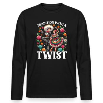 Ballett Folklorico Tänzerin Mexiko Mexikanischer Tanz - Männer Premium Bio Langarmshirt - Schwarz - Vorne - Nico (187cm)