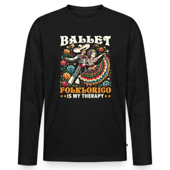 Ballett Folklorico Tänzerin Mexiko Mexikanischer Tanz - Männer Premium Bio Langarmshirt - Schwarz - Vorne - Nico (187cm)