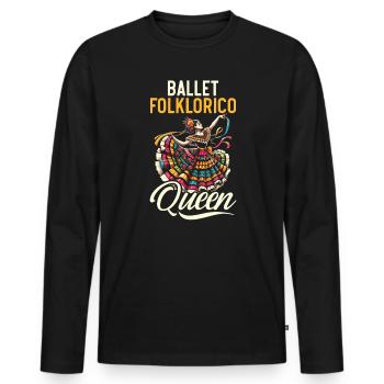 Ballett Folklorico Tänzerin Mexiko Mexikanischer Tanz - Männer Premium Bio Langarmshirt - Schwarz - Vorne - Nico (187cm)