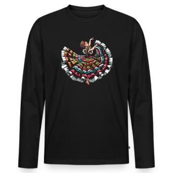 Ballett Folklorico Tänzerin Mexiko Mexikanischer Tanz - Männer Premium Bio Langarmshirt - Schwarz - Vorne - Nico (187cm)