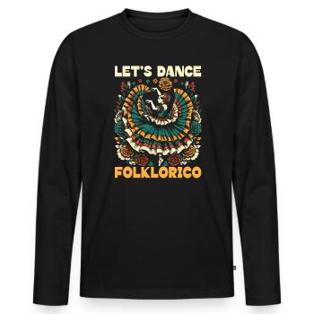 Ballet Folklorico Danseur Mexique Danse mexicaine - T-shirt manches longues Premium bio Homme - noir - Devant - Nico (187cm)
