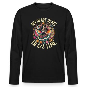 Ballet Folklorico Dancer Mexico Mexican Dance - Men's Premium Organic Long Sleeve Shirt - black - Front - Nico (187cm)