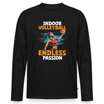 Hallenvolleyball Liebhaber Sport Volleyballspieler - Männer Premium Bio Langarmshirt - Schwarz - Vorne - Nico (187cm)