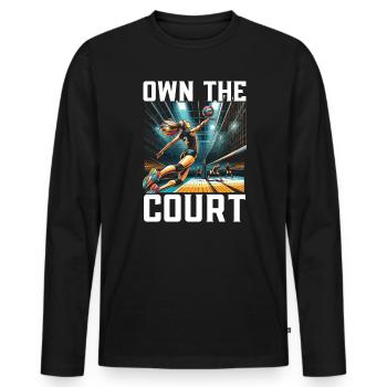 Indoor Volleyball Liebhaber Sport Volleyball Spieler - Männer Premium Bio Langarmshirt - Schwarz - Vorne - Nico (187cm)